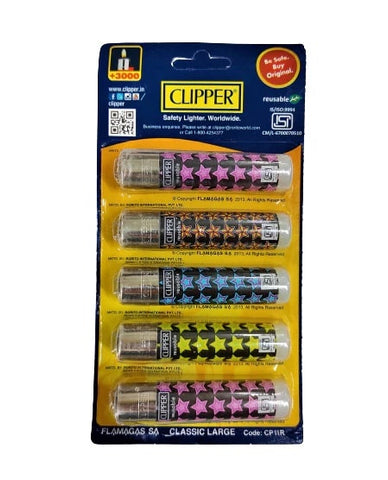 Clipper Gas Lighter Printed Pack of 5