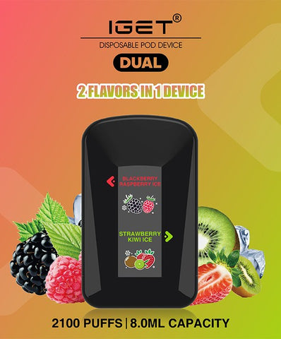 IGET Dual Blackberry Raspberry Ice Strawberry Kiwi Ice