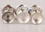 Silver Plated Peg Measure Cup Old Inlaid Gemstone